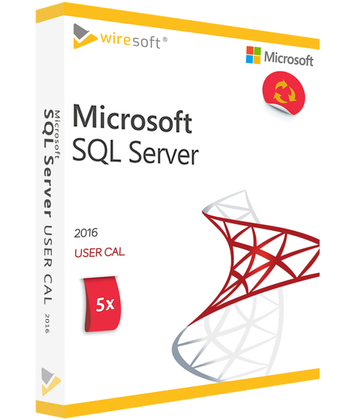 MICROSOFT SQL SERVER 2016 - 5 PAKUOČIŲ VARTOTOJO CAL